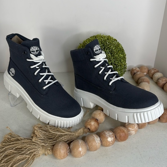Timberland Greyfield lace boots in navy Sz 7 - Picture 2 of 15